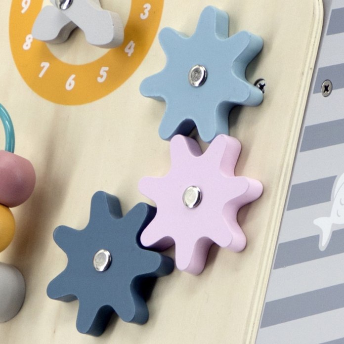 Chodzik Pchacz drewniany dla dziecka + tablica manipulacyjna, Viga 18m+